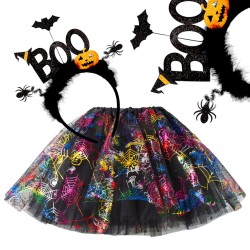 Zestaw halloween wiedźma z koszykiem dynie boo