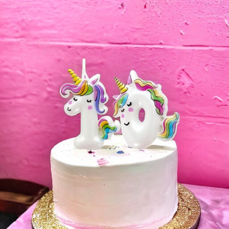 Świeczka na tort cyfra jednorożec urodziny Magiczny Pegaz