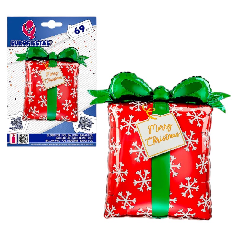 Balon foliowy świąteczny prezent 69 cm 1 szt.