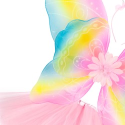 Zestaw Motyl Kwiat Skrzydełka spódniczka różdżka opaska