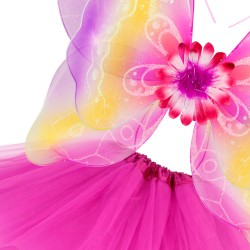 Zestaw Motyl Kwiat Skrzydełka spódniczka różdżka opaska