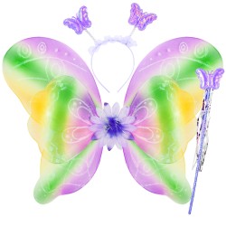 Zestaw Motyl Kwiat Skrzydełka spódniczka różdżka opaska