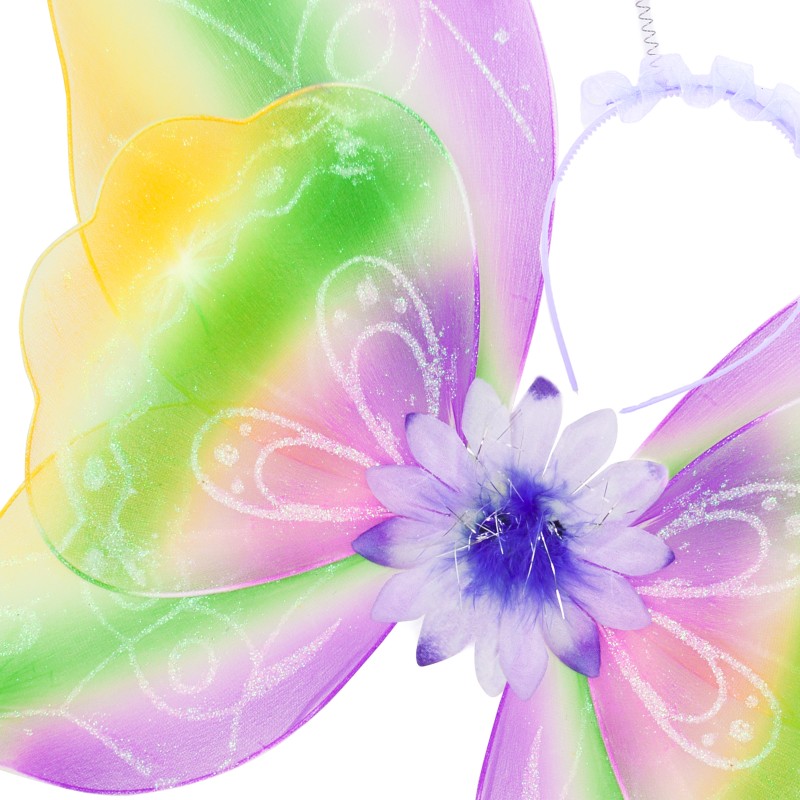 Zestaw Motyl Kwiat Skrzydełka spódniczka różdżka opaska