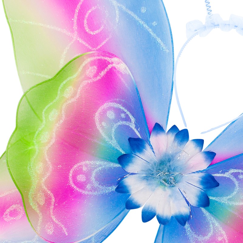 Zestaw Motyl Kwiat Skrzydełka spódniczka różdżka opaska