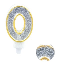 Świeczka cyfra srebrno...