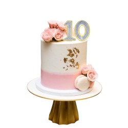 Świeczka cyfra srebrno złota outline