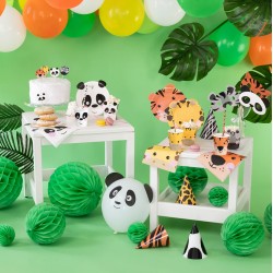 Talerzyki Papierowe Zwierzątka Panda Żyrafa Zebra Tygrys