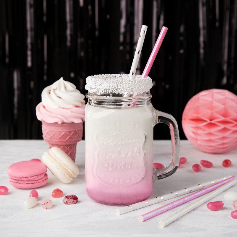 Słomki opalizujące białe 10szt.