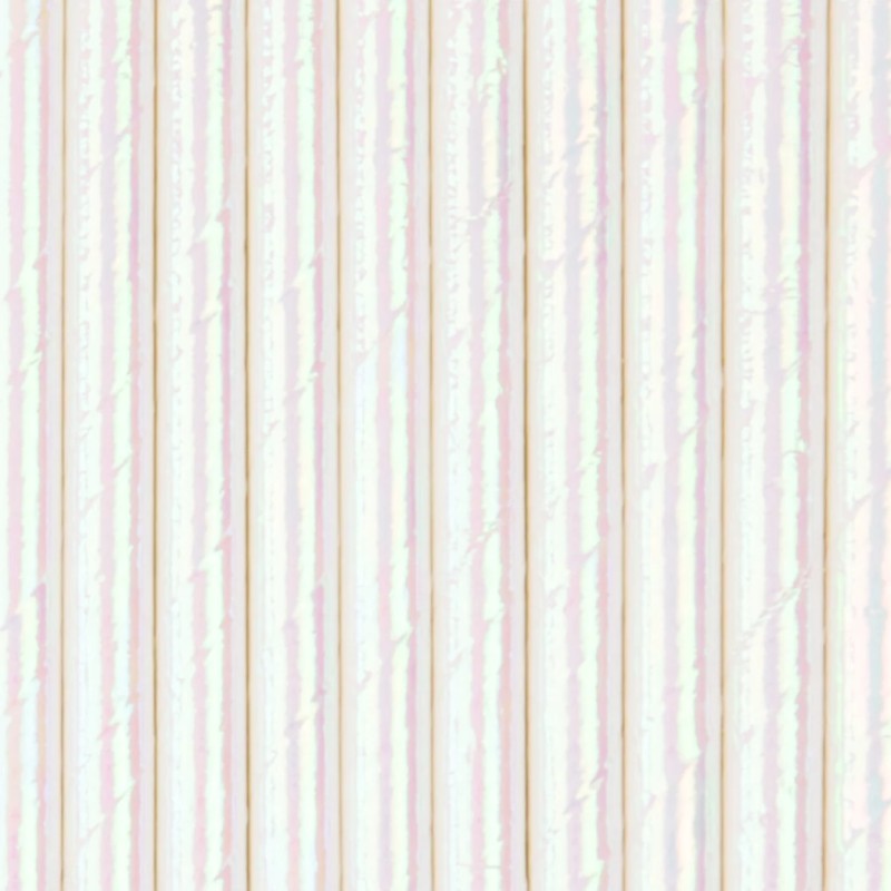 Słomki opalizujące białe 10szt.