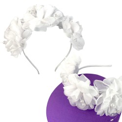 Biały wianek opaska Kwiaty...