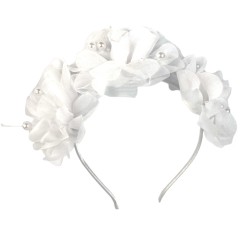 Biały wianek opaska Kwiaty Kwiatki
