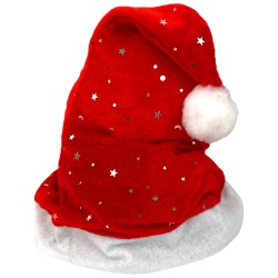 Czapka Mikołaja z gwiazdkami welur