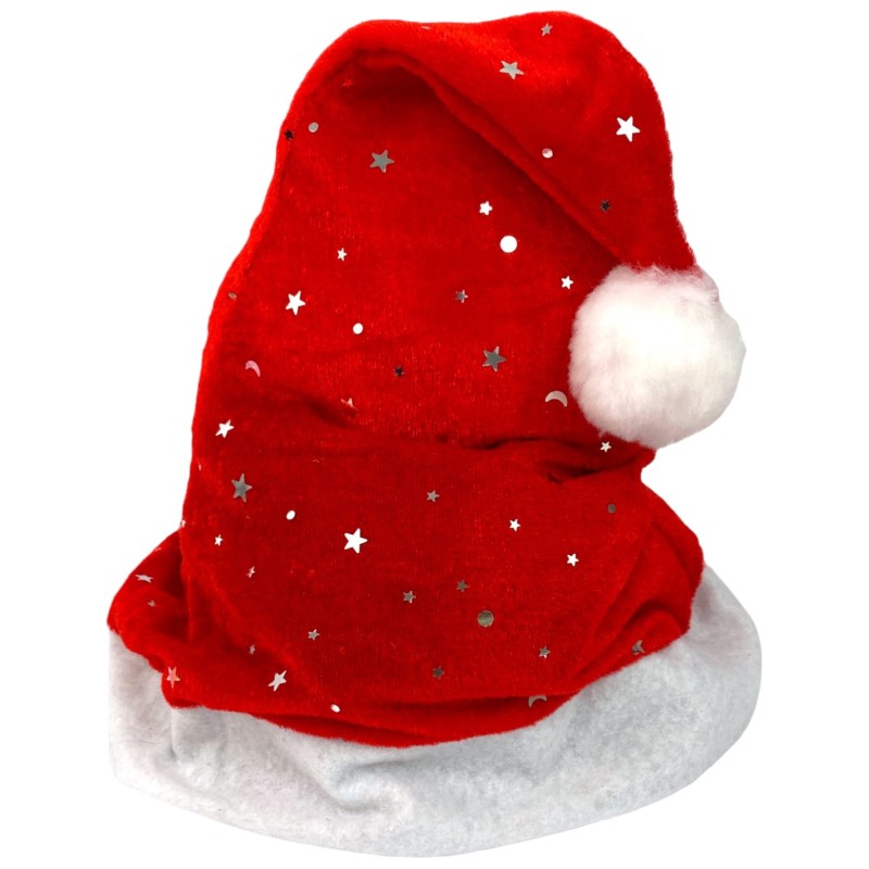 Czapka Mikołaja z gwiazdkami welur