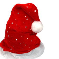 Czapka Mikołaja z gwiazdkami welur