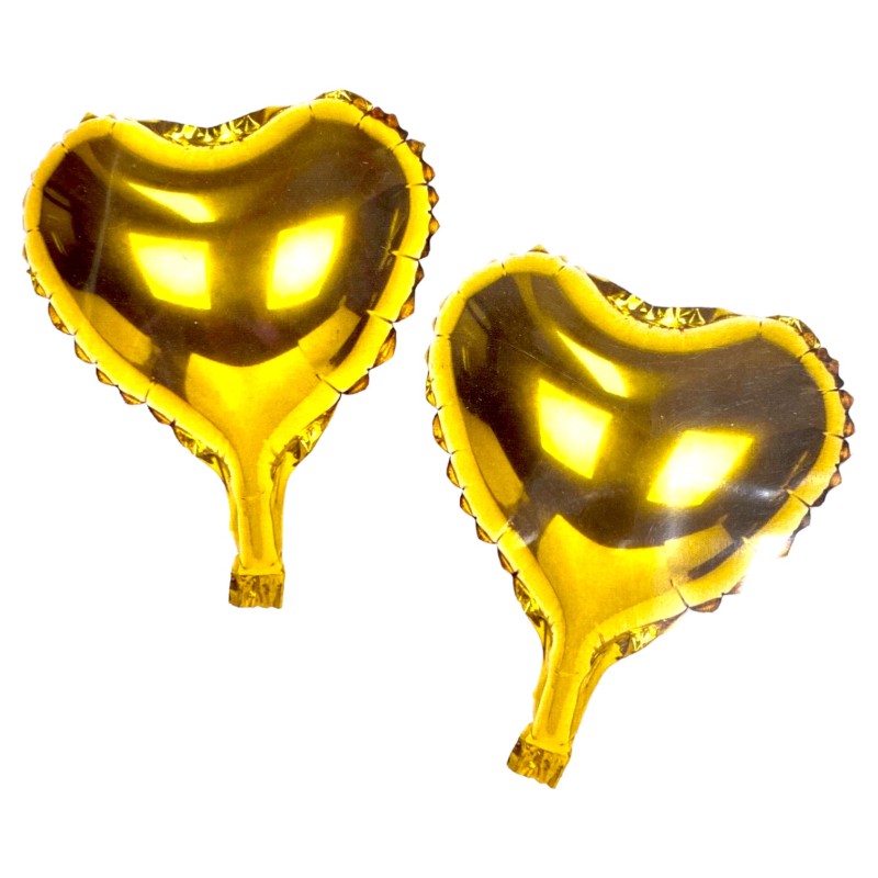 Baloniki foliowe małe Serduszka złote SERCE 25 cm 2 szt