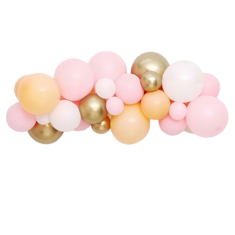Balony Pastelowe Różowe Brzoskwiniowe Złote Girlanda łuk
