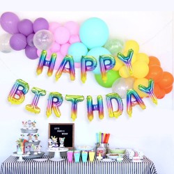 Litera Balon foliowy Tęczowe Litery Alfabet 40cm