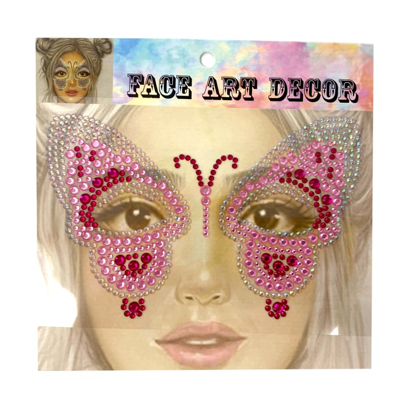 Kryształki naklejki motyl RIO maskarada FaceGem