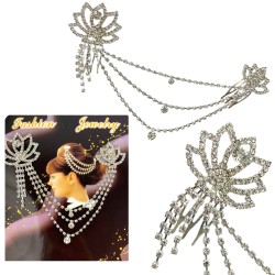 Cyrkonie ozdobne łańcuszki diamenciki do włosów kryształki Boho