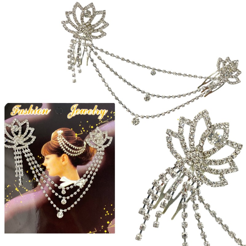 Cyrkonie ozdobne łańcuszki diamenciki do włosów kryształki Boho