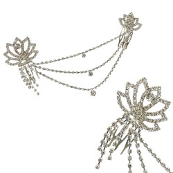 Cyrkonie ozdobne łańcuszki diamenciki do włosów kryształki Boho