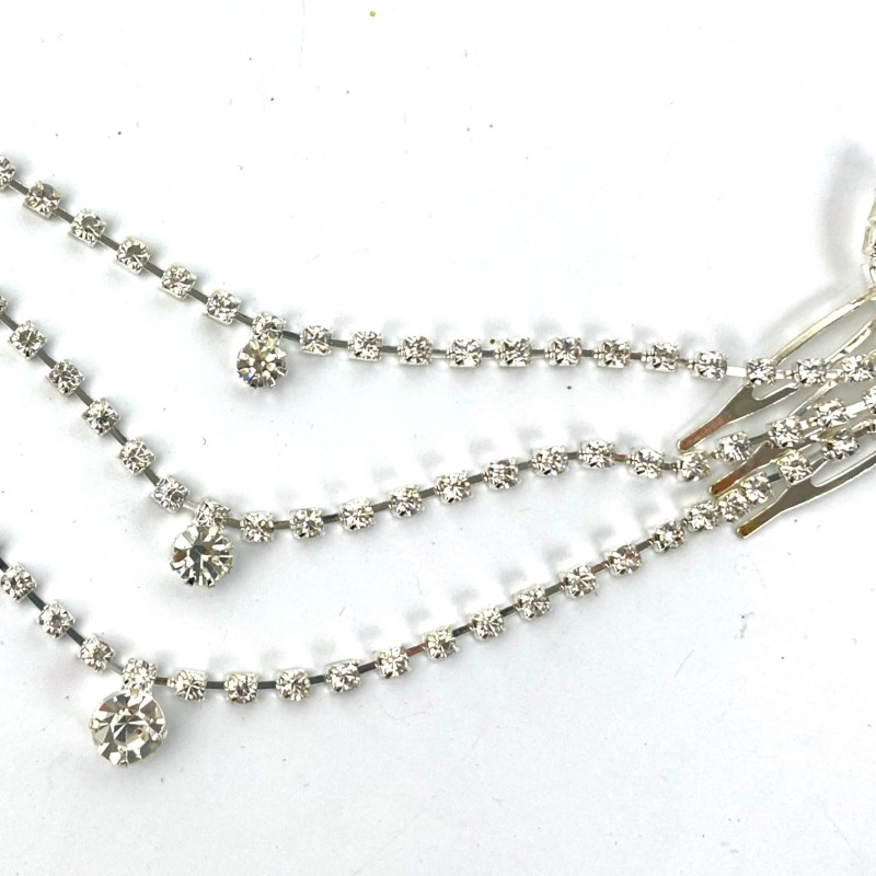 Cyrkonie ozdobne łańcuszki diamenciki do włosów kryształki Boho