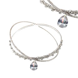 Choker z cyrkoniami i kryształkami, opaska