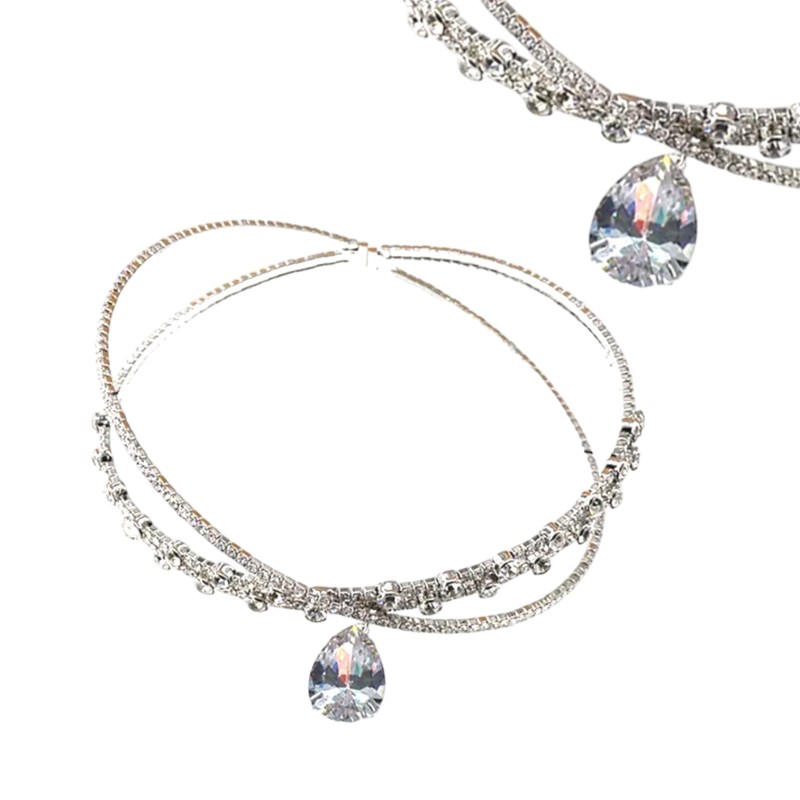 Choker z cyrkoniami i kryształkami, opaska