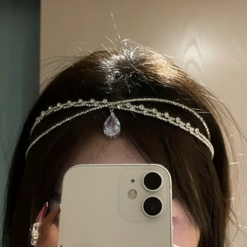 Choker z cyrkoniami i kryształkami, opaska