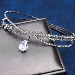 Choker z cyrkoniami i kryształkami, opaska