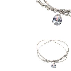 Choker z cyrkoniami i kryształkami, opaska