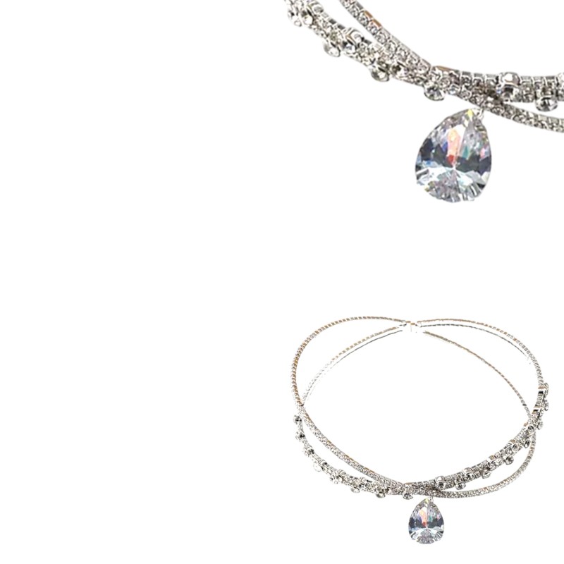 Choker z cyrkoniami i kryształkami, opaska