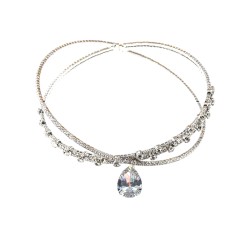 Choker z cyrkoniami i kryształkami, opaska