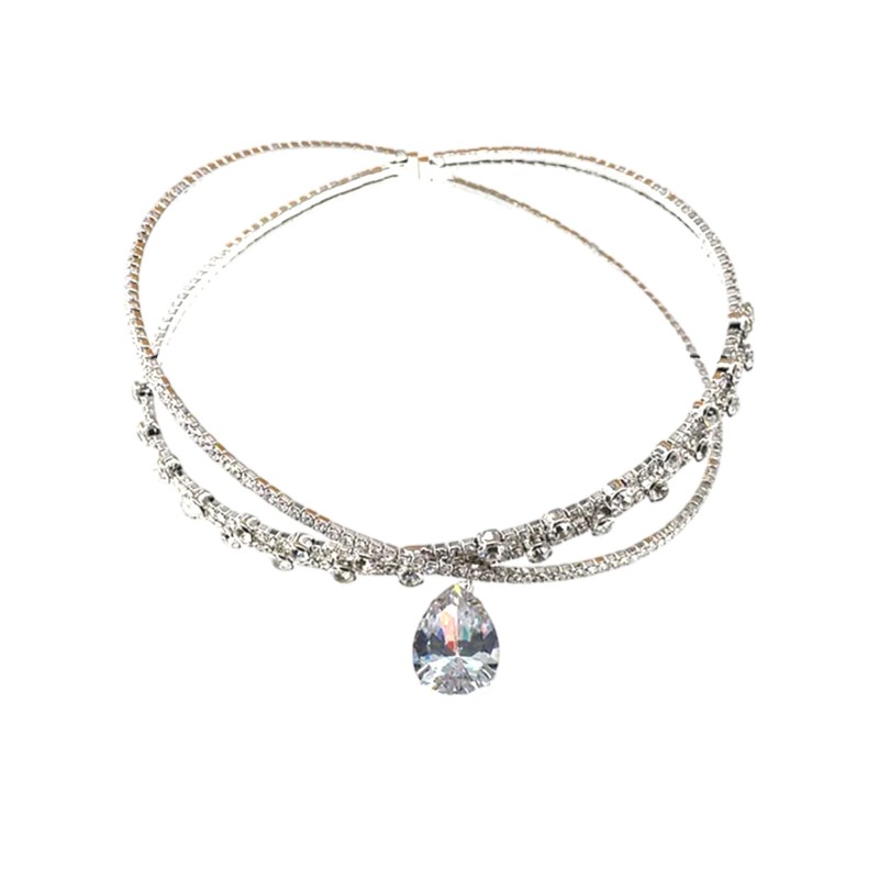 Choker z cyrkoniami i kryształkami, opaska