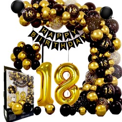 Girlanda balony 18 czarno złote
