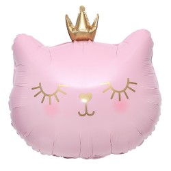 Cyfra 100cm. Zestaw balony Kotek różowy