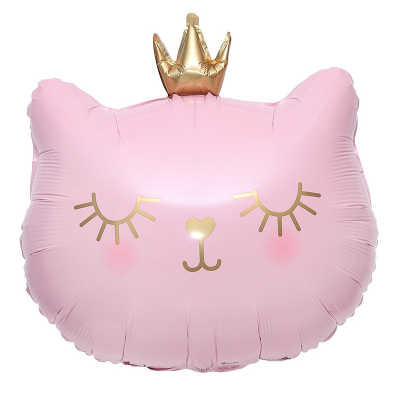 Cyfra 100cm. Zestaw balony Kotek różowy