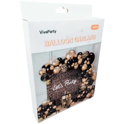 Czarno złota Girlanda balonowa 109 balonów