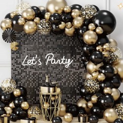 Czarno złota Girlanda balonowa 109 balonów