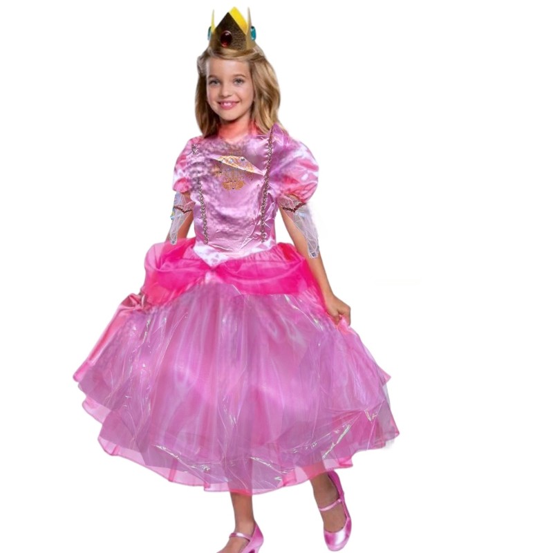 Sukienka Strój Peach Princess Mario brzoskwiniowa księżniczka