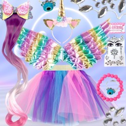 Strój Pegaz Przebranie Jednorożca z ozdobami kryształki