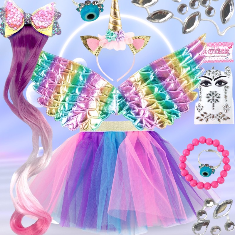 Strój Pegaz Przebranie Jednorożca z ozdobami kryształki