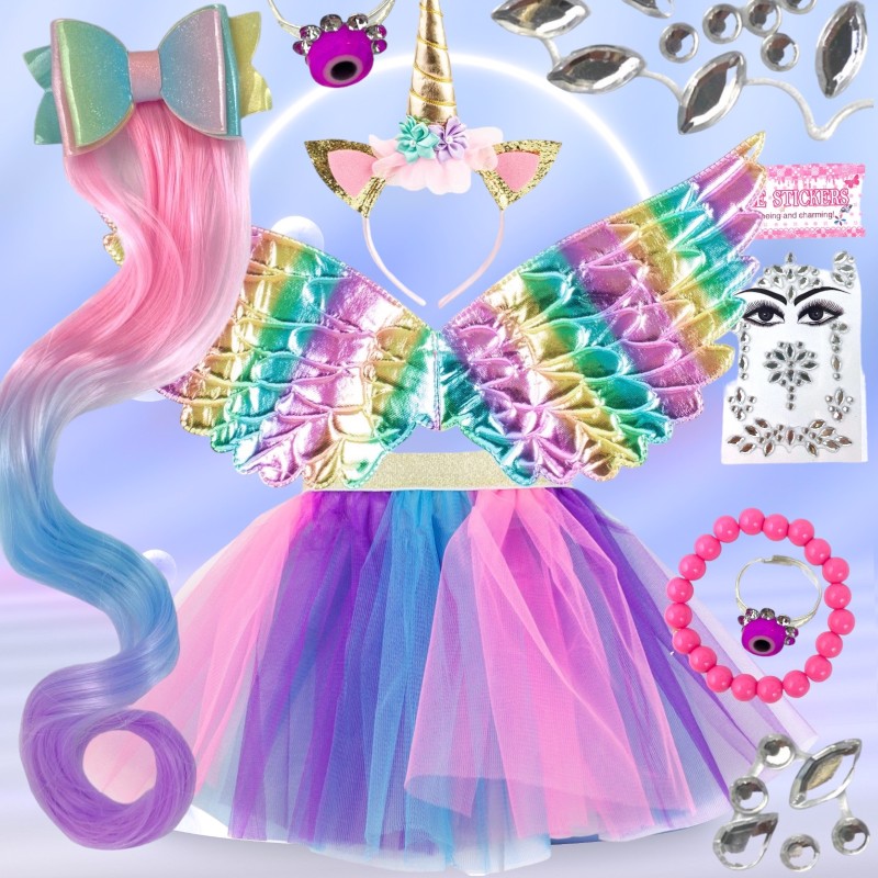 Strój Pegaz Przebranie Jednorożca z ozdobami kryształki