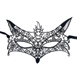 Maska KORONKOWA haft COSPLAY czarna koronka