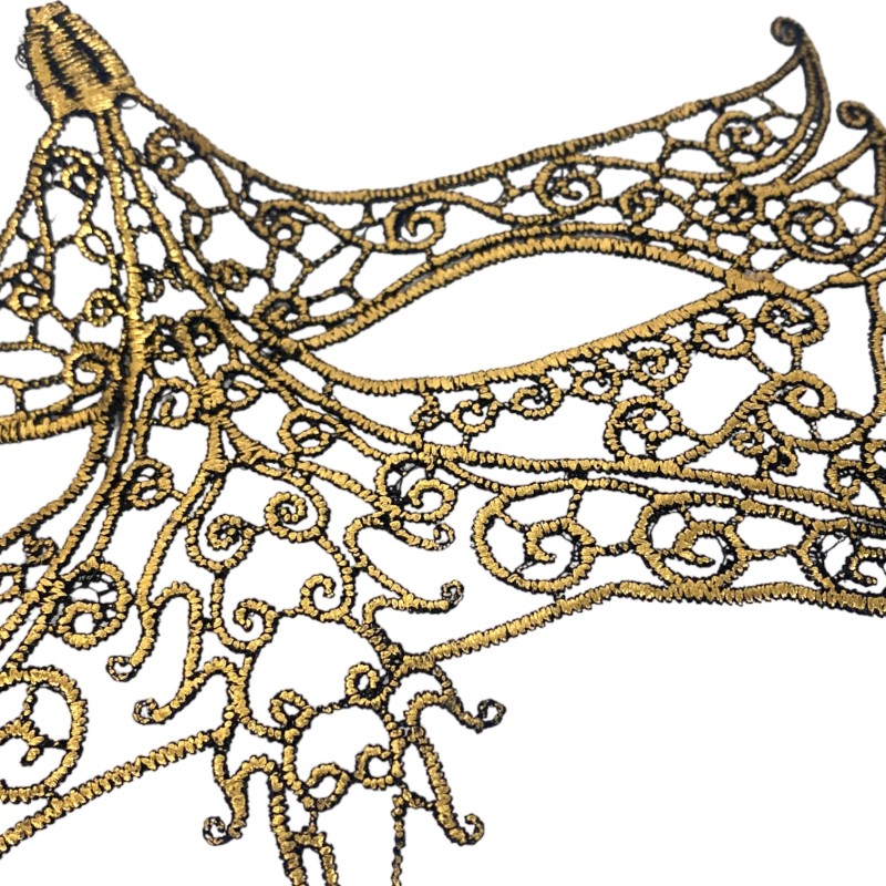 Maska KORONKOWA haft COSPLAY czarna koronka