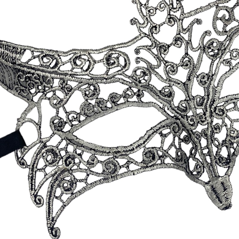 Maska KORONKOWA haft COSPLAY czarna koronka