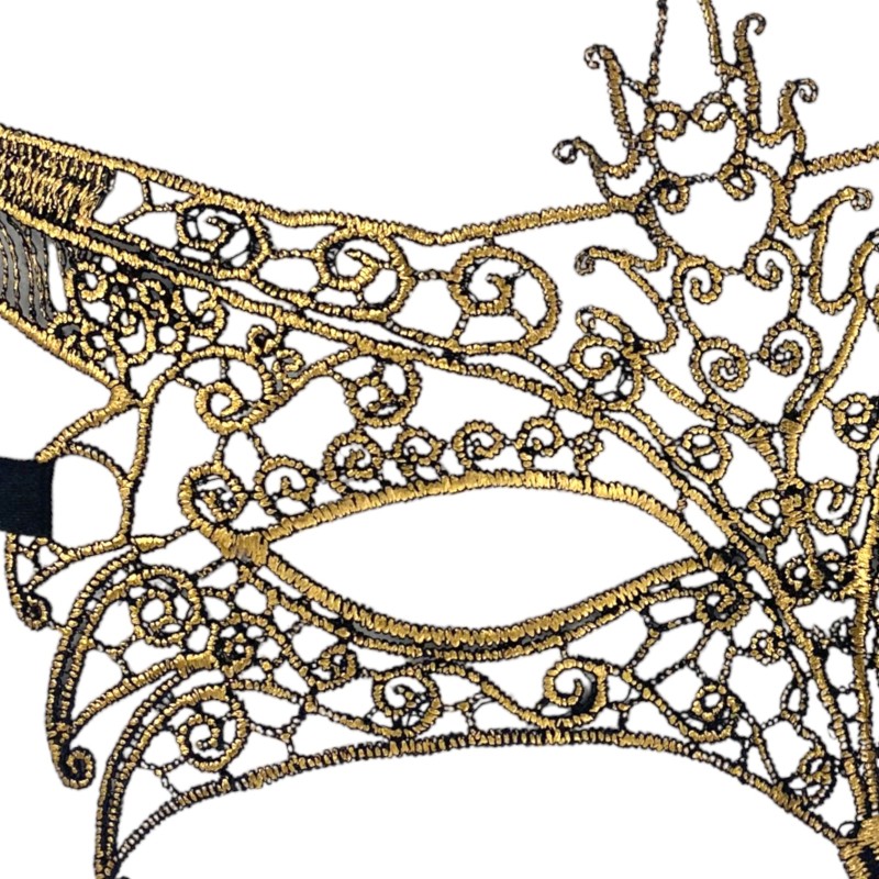 Maska KORONKOWA haft COSPLAY czarna koronka