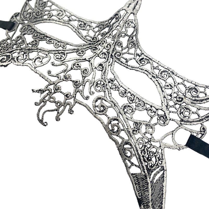 Maska KORONKOWA haft COSPLAY czarna koronka