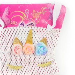 Strój Przebranie Jednorożec Pegaz Sukienka zestaw opaska 