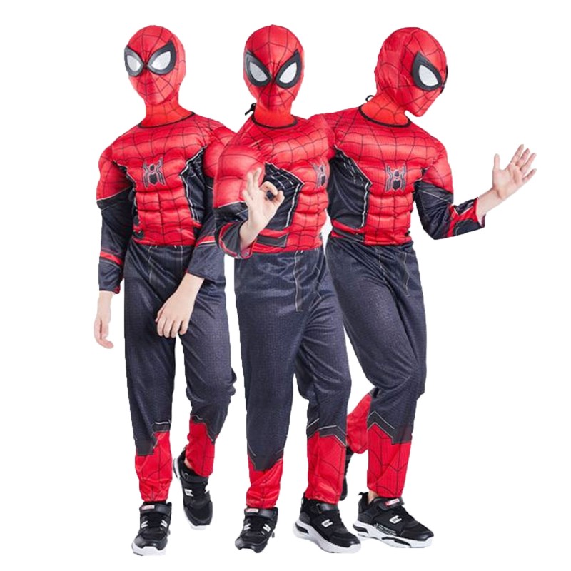 Spiderman strój przebranie MIĘŚNIE KOSTIUM maska